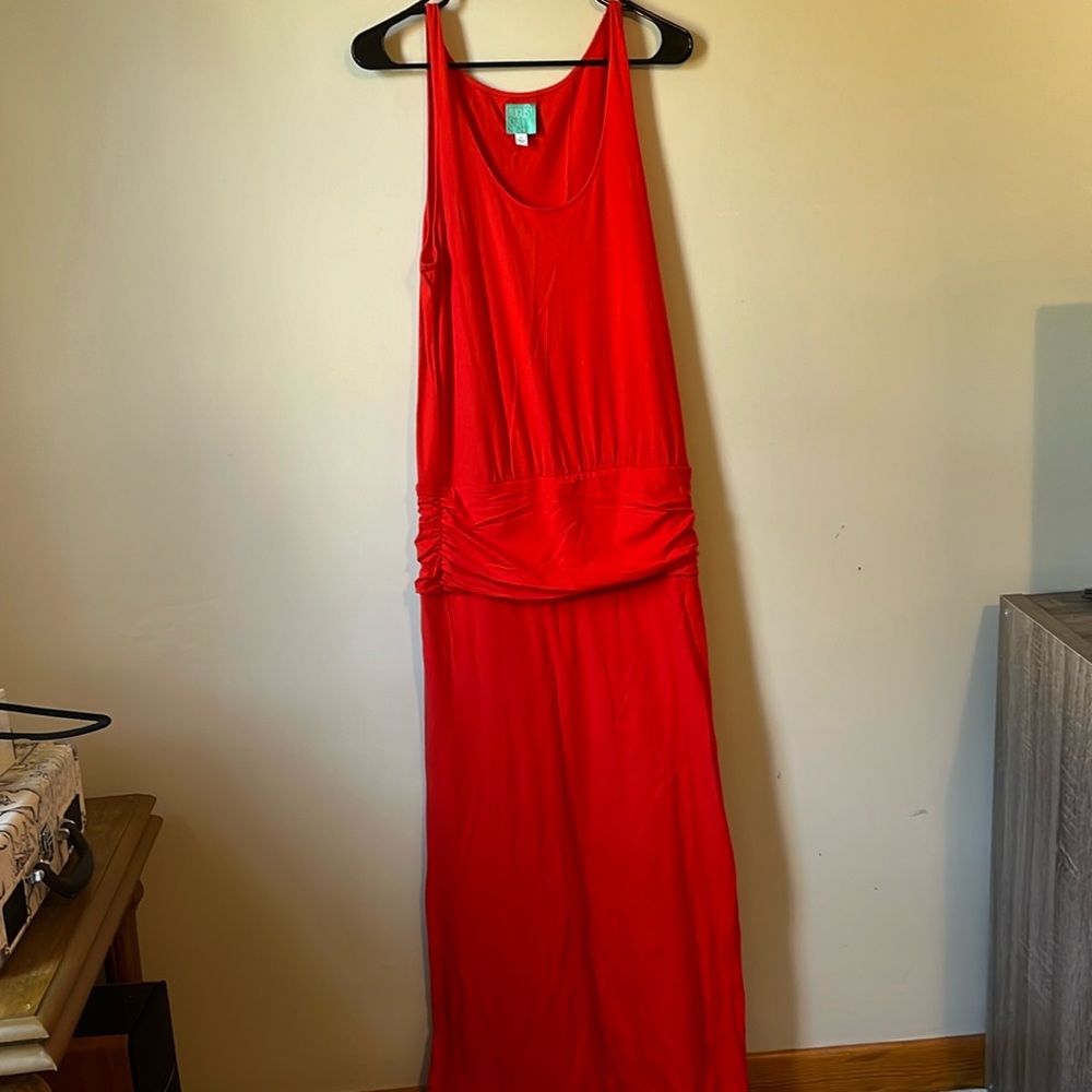 Red maxi dress